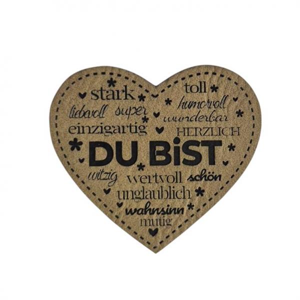 Kunstleder Label Du bist wertvoll (Hellbraun/Schwarz)